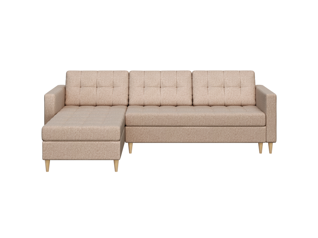 Norvik L-förmiges Ecksofa im skandinavischen Stil aus Element-Samtstoff