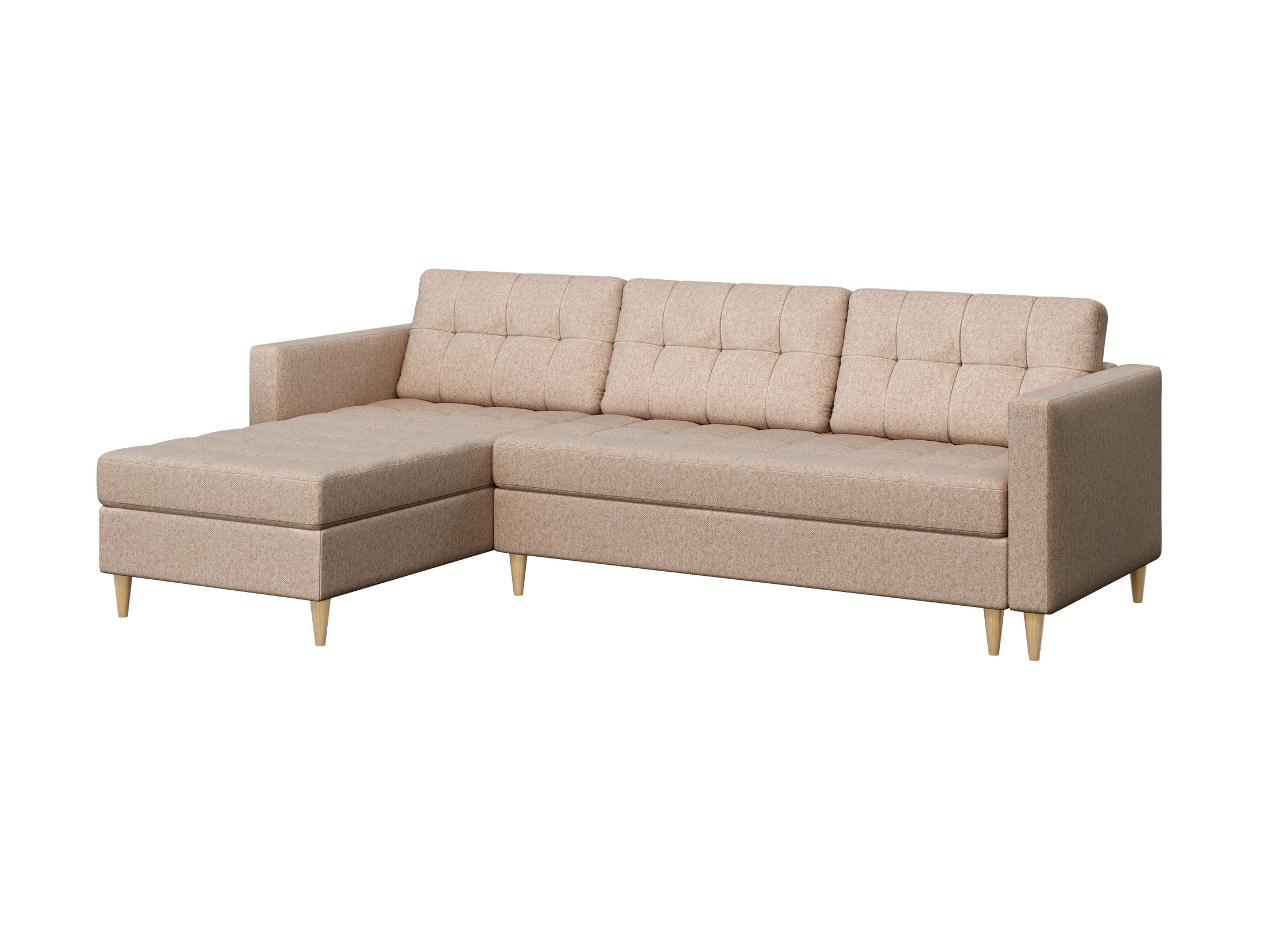 Narożnik Norvik L-kształtny w stylu skandynawskim w tkanine Element welur