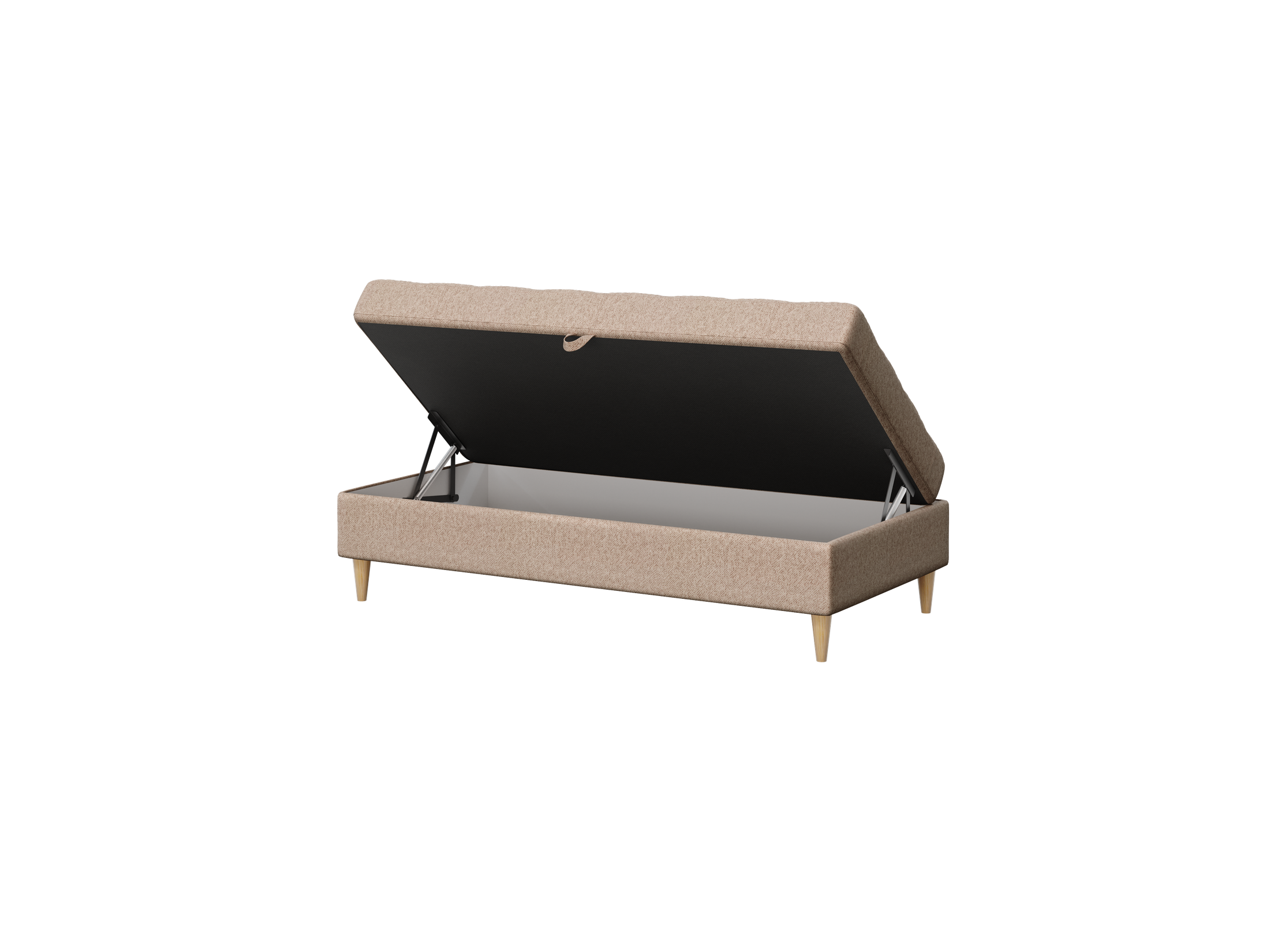 Norvik Ecksofa mit Hocker – L-förmiges skandinavisches Design mit Schlaffunktion und Stauraum, Stoff Element, Samt