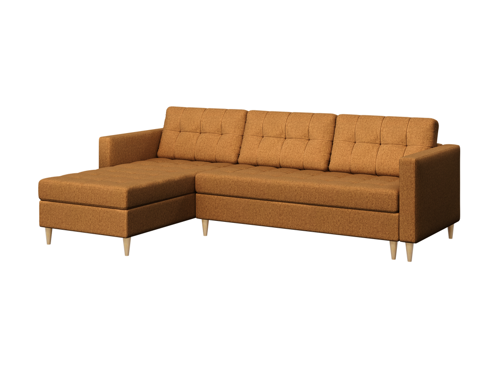 Norvik L-förmiges Ecksofa im skandinavischen Stil aus Element-Samtstoff