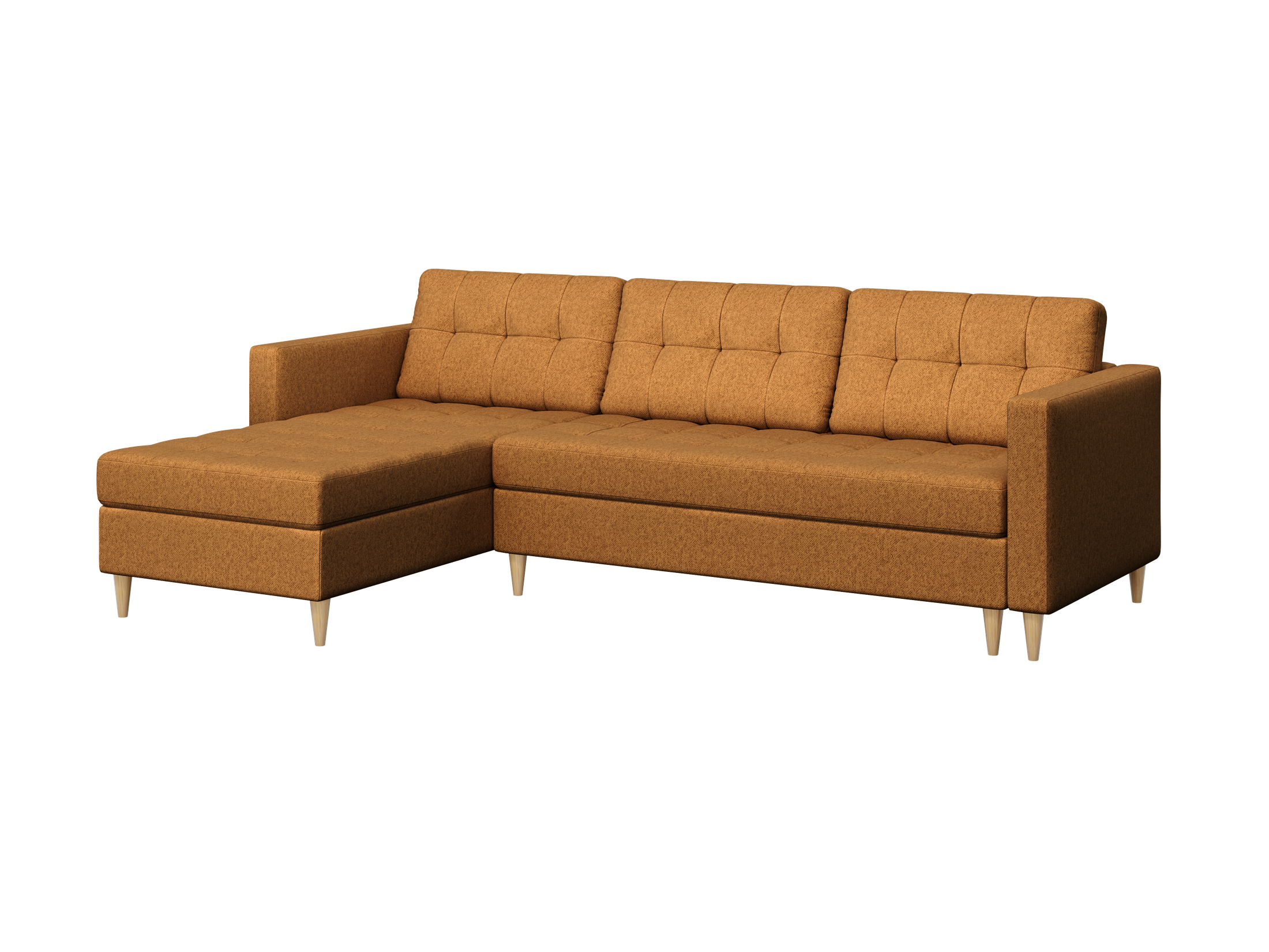 Narożnik Norvik L-kształtny w stylu skandynawskim w tkanine Element welur