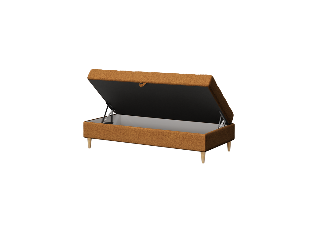 Norvik Ecksofa mit Hocker – L-förmiges skandinavisches Design mit Schlaffunktion und Stauraum, Stoff Element, Samt