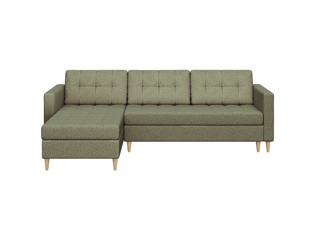 Norvik L-förmiges Ecksofa im skandinavischen Stil aus Element-Samtstoff