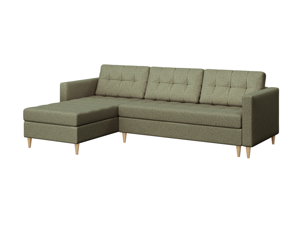 Norvik L-förmiges Ecksofa im skandinavischen Stil aus Element-Samtstoff