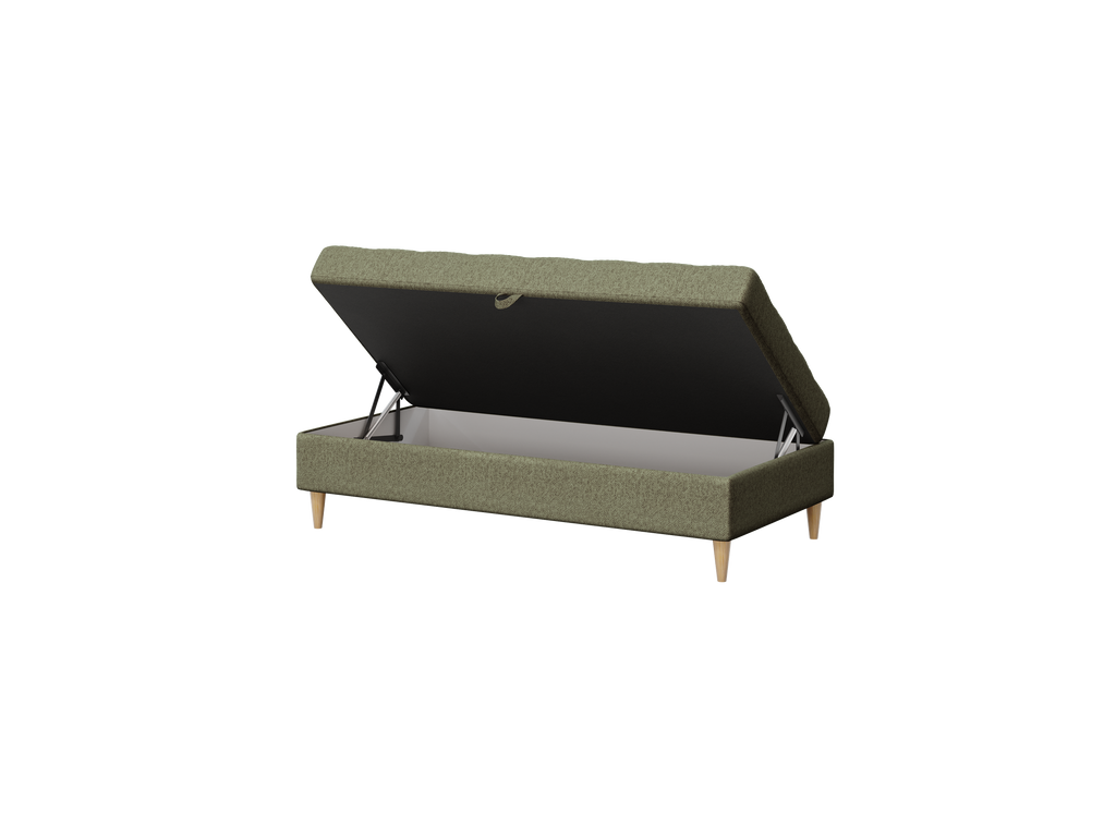 Norvik Ecksofa mit Hocker – L-förmiges skandinavisches Design mit Schlaffunktion und Stauraum, Stoff Element, Samt