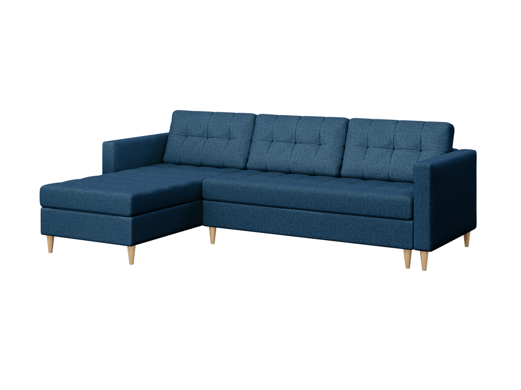 Norvik L-förmiges Ecksofa im skandinavischen Stil aus Element-Samtstoff