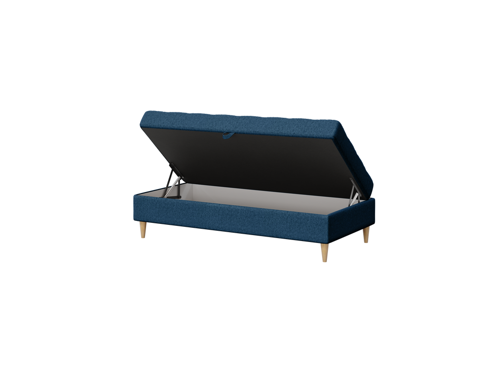 Norvik Ecksofa mit Hocker – L-förmiges skandinavisches Design mit Schlaffunktion und Stauraum, Stoff Element, Samt