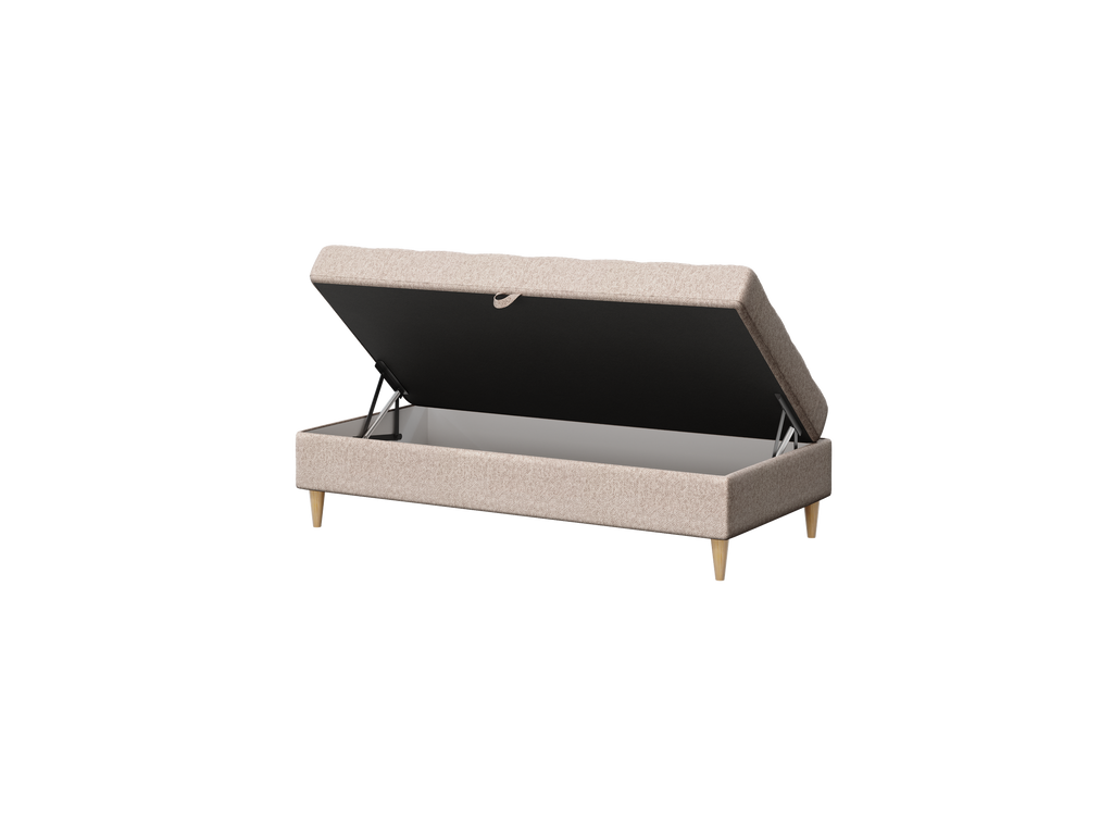 Norvik Ecksofa mit Hocker – L-förmiges skandinavisches Design mit Schlaffunktion und Stauraum, Stoff Element, Samt