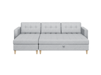 Norvik Ecksofa mit Hocker – L-förmiges skandinavisches Design mit Schlaffunktion und Stauraum, Stoff Element, Samt