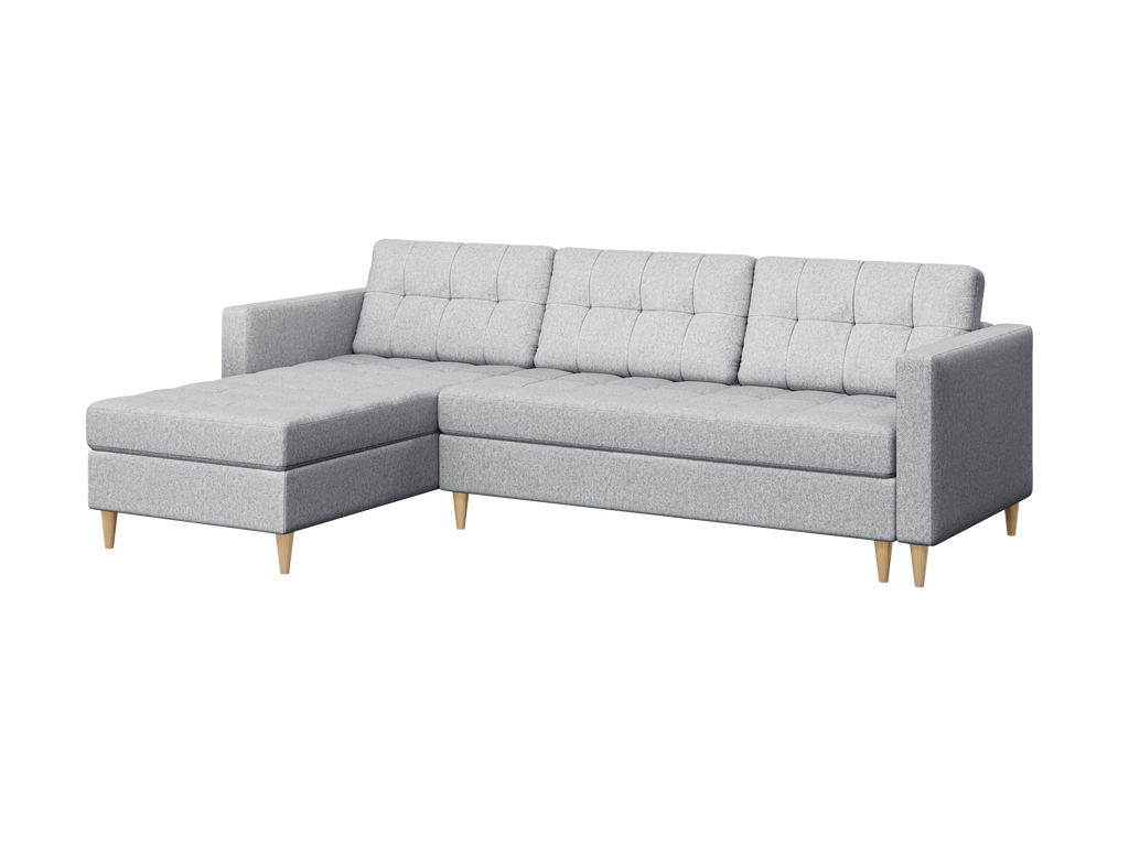 Norvik L-förmiges Ecksofa im skandinavischen Stil aus Element-Samtstoff