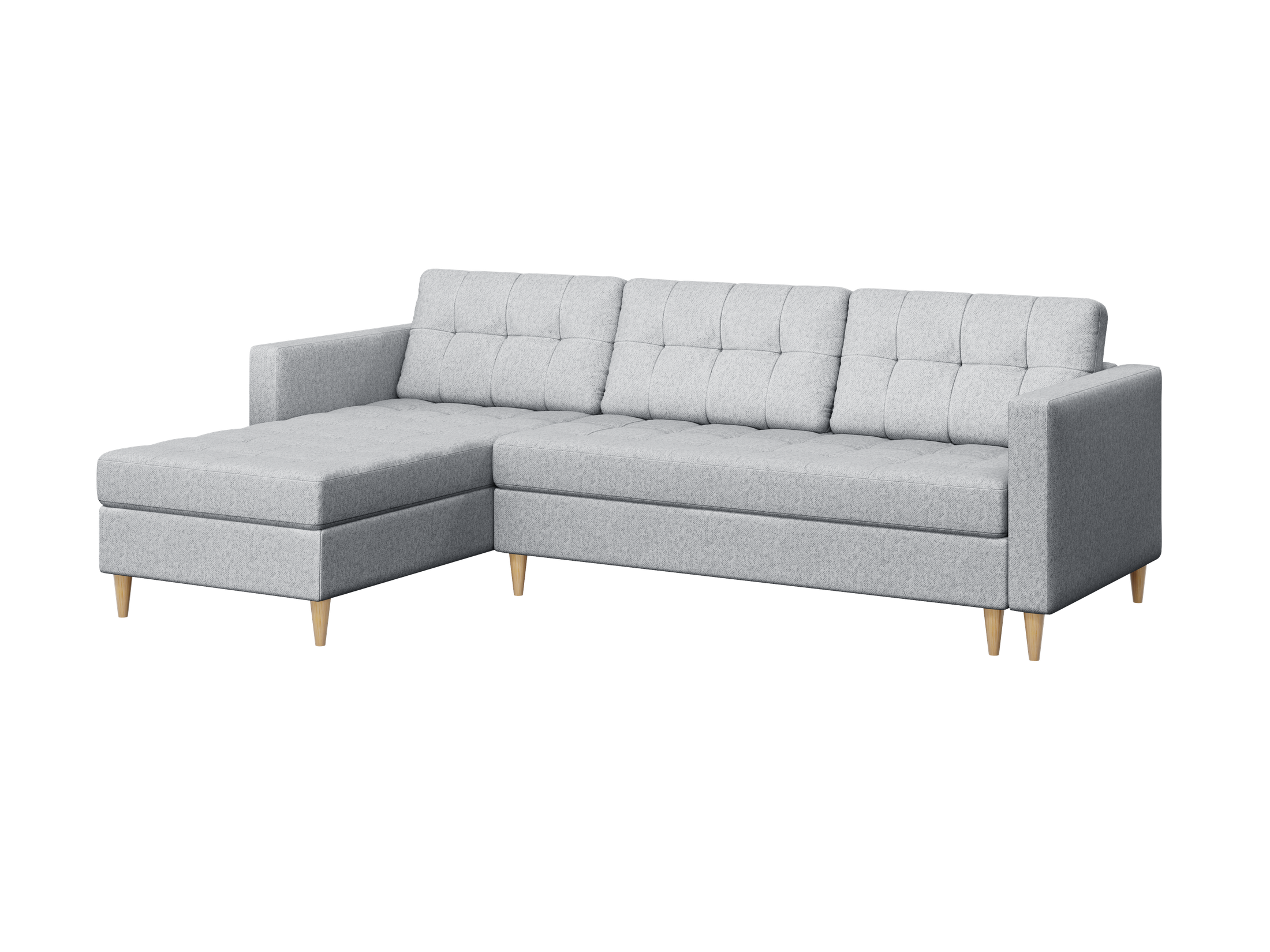 Narożnik Norvik L-kształtny w stylu skandynawskim w tkanine Element welur