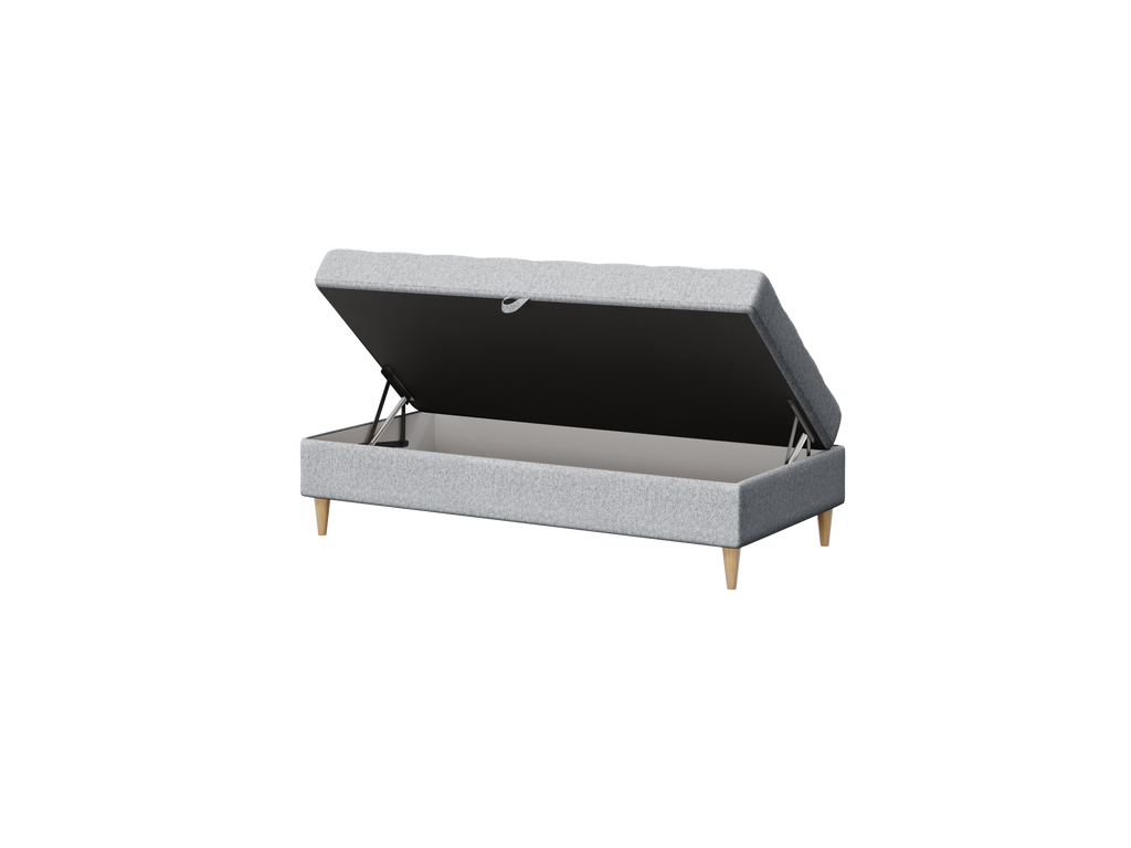 Norvik Ecksofa mit Hocker – L-förmiges skandinavisches Design mit Schlaffunktion und Stauraum, Stoff Element, Samt