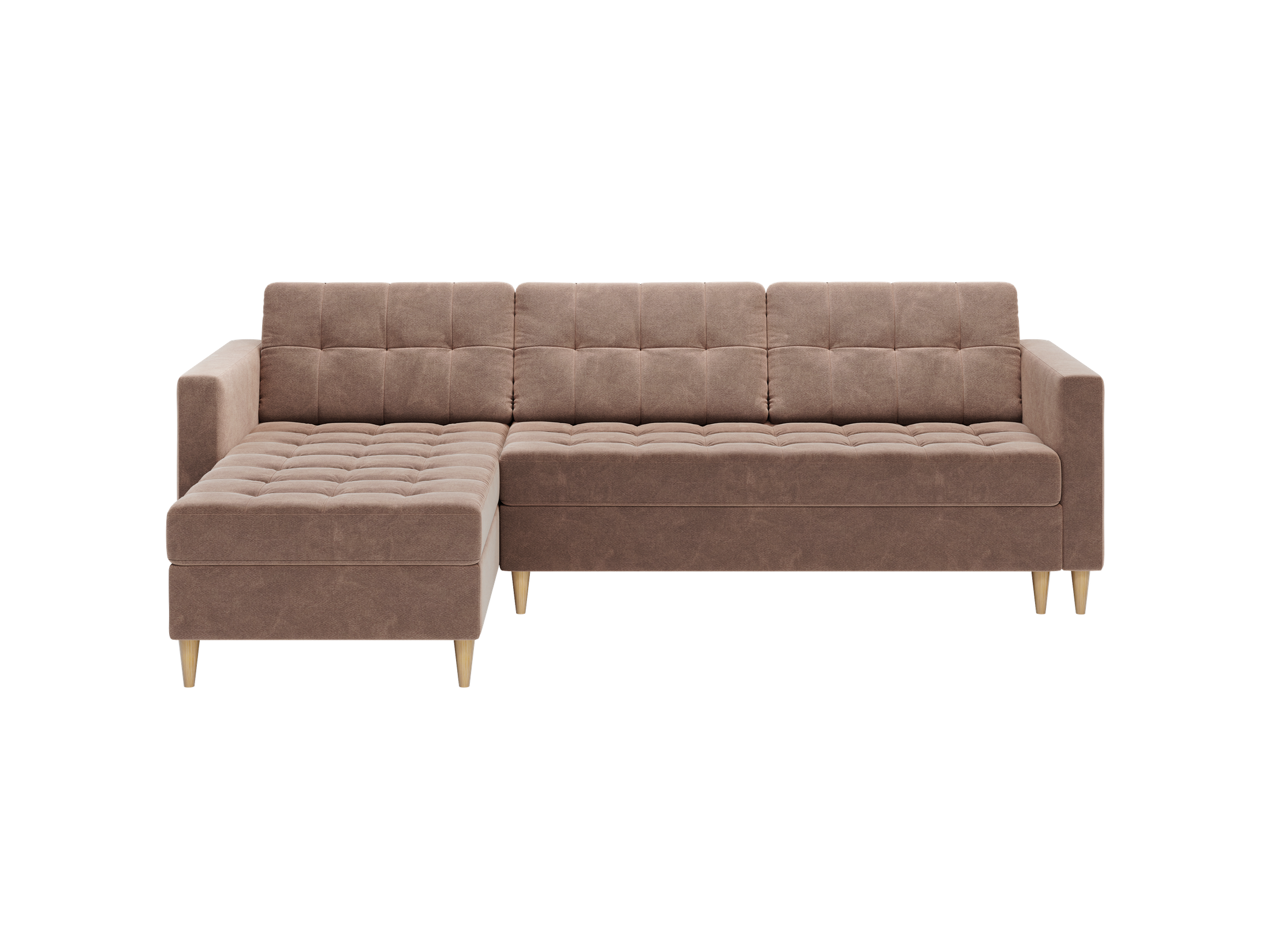 Narożnik Norvik L-kształtny w stylu skandynawskim w tkanine Seal welur