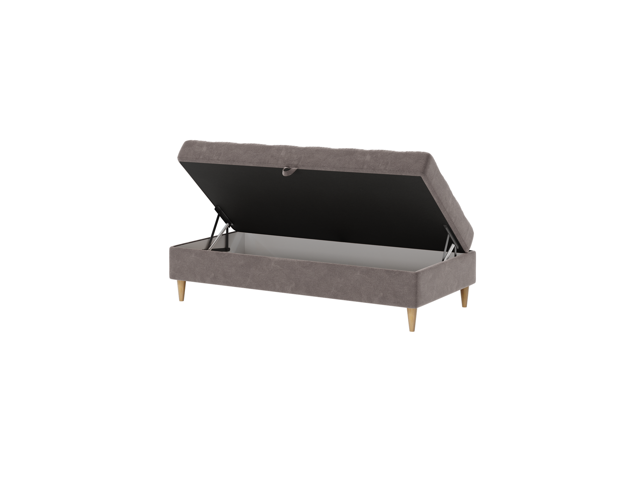 Norvik Ecksofa mit Hocker – L-förmiges skandinavisches Design mit Schlaffunktion und Stauraum, Bezug aus Seal-Stoff, Samt