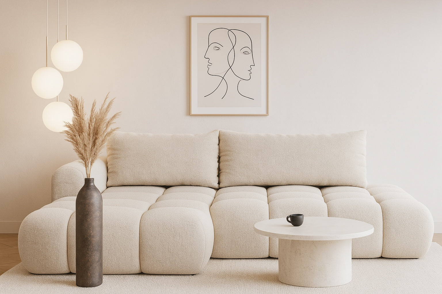 Olio L Ecksofa – Schlaffunktion und Bettkasten, pflegeleichter Storm-Stoff, geflochten