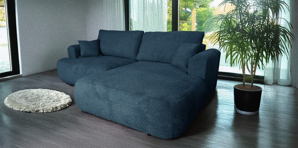 Ottimo L Ecksofa – mit Bettkasten, Schlaffunktion, pflegeleichtem Bouclé-Stoff