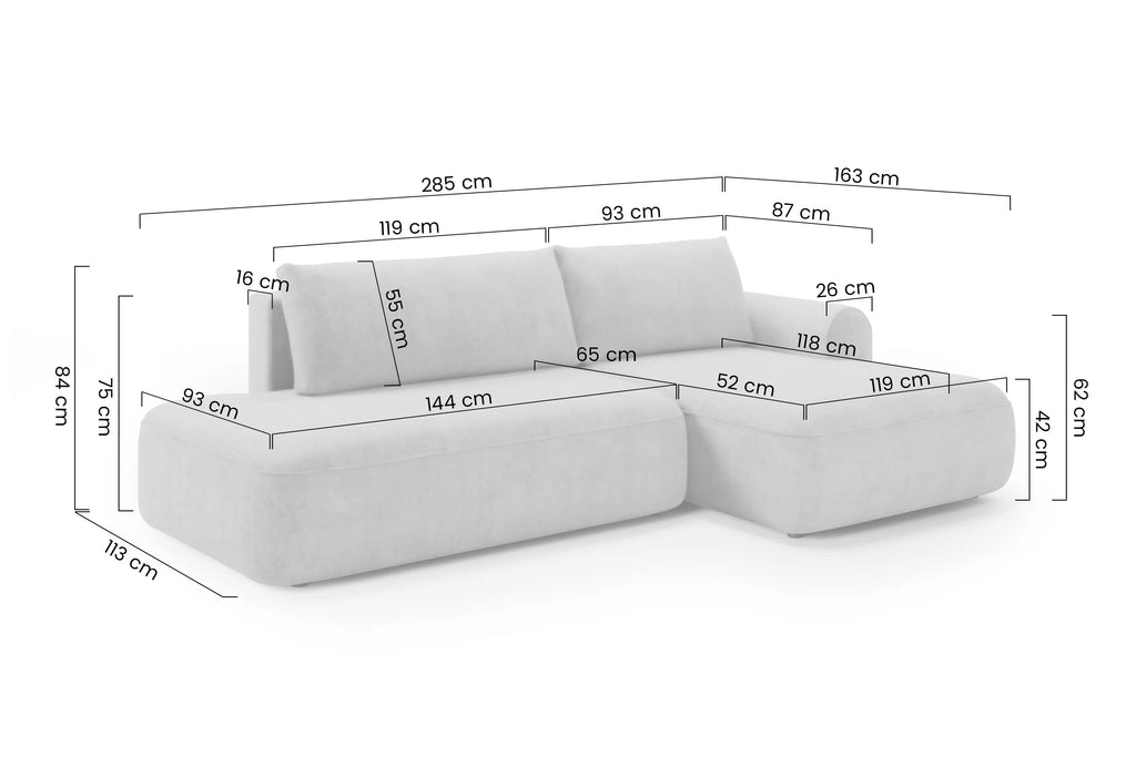 Ottimo L Ecksofa – mit Bettkasten, Schlaffunktion, pflegeleichtem Bouclé-Stoff