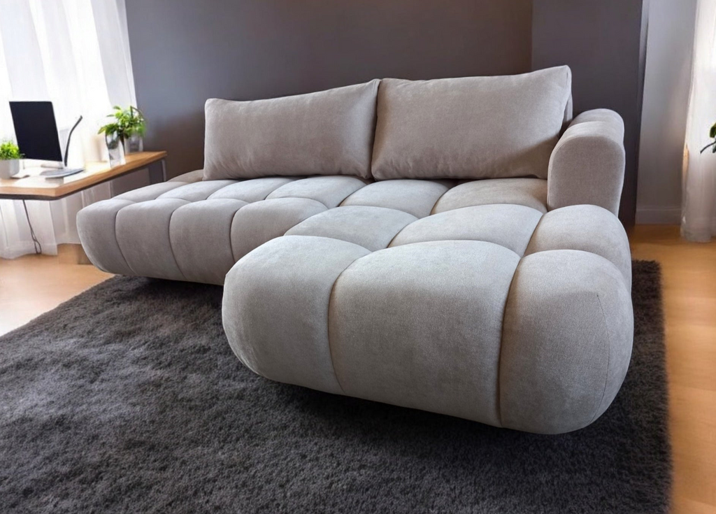 Olio L Ecksofa – mit Schlaffunktion und Bettkasten, pflegeleichter Salvador-Samtbezug