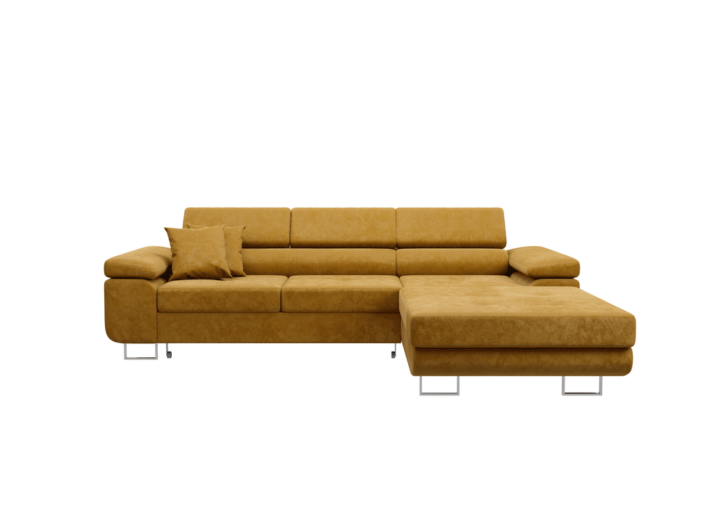 Ecksofa Volare L – formschön mit Schlaffunktion und Bettkasten. Castel (hell)