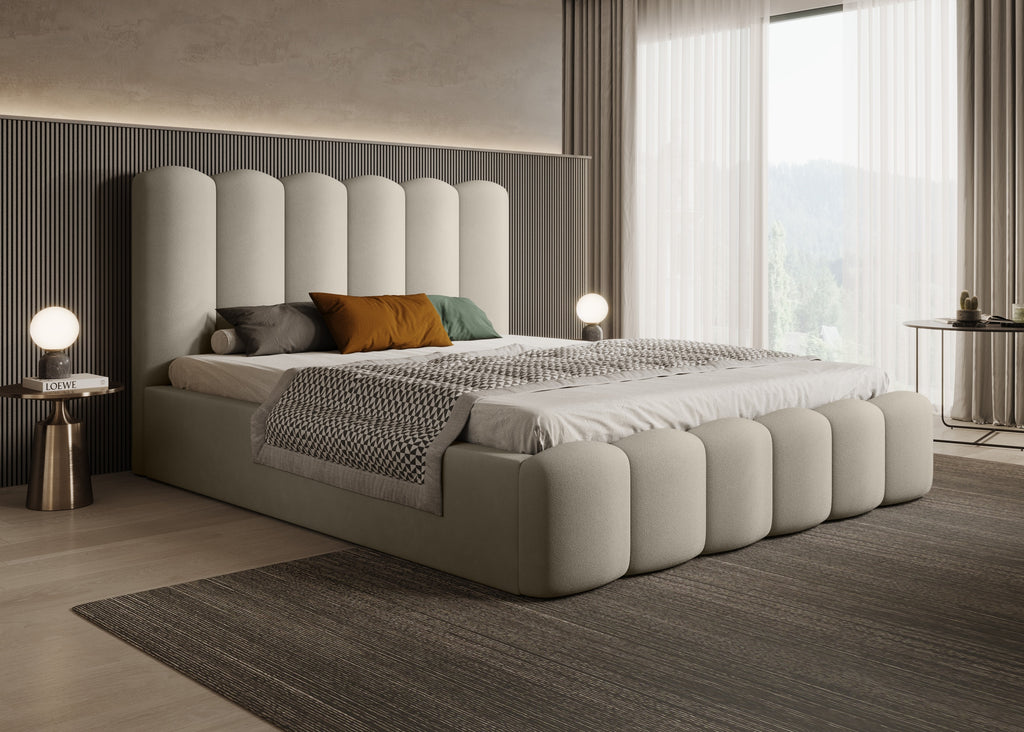 Romera Polsterbett mit Bettkasten und höhenverstellbarem Metallrahmen