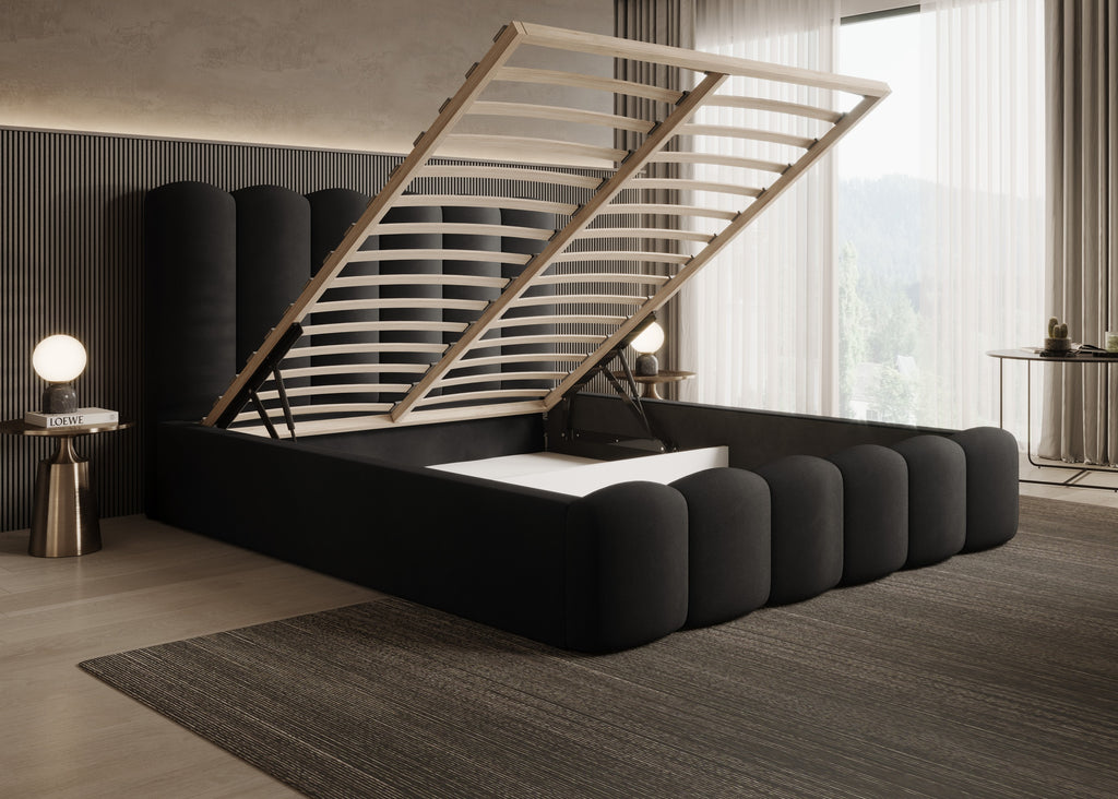 Romera Polsterbett mit Bettkasten und höhenverstellbarem Metallrahmen