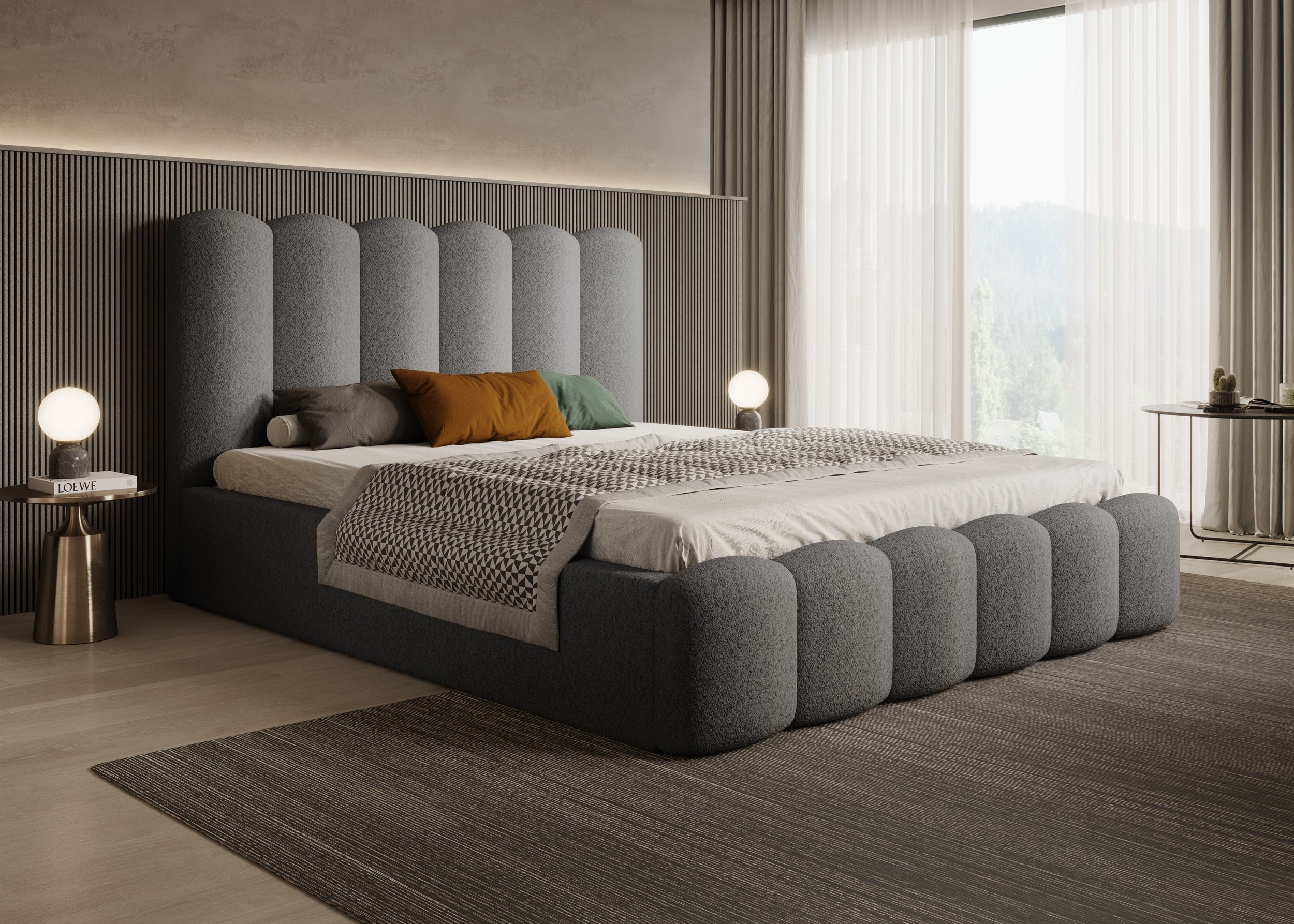 Romera Polsterbett mit Bettkasten und höhenverstellbarem Metallrahmen