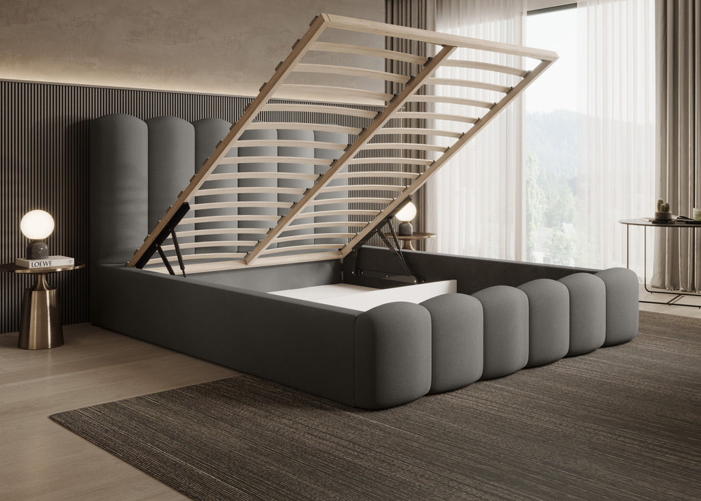 Romera Polsterbett mit Bettkasten und höhenverstellbarem Metallrahmen