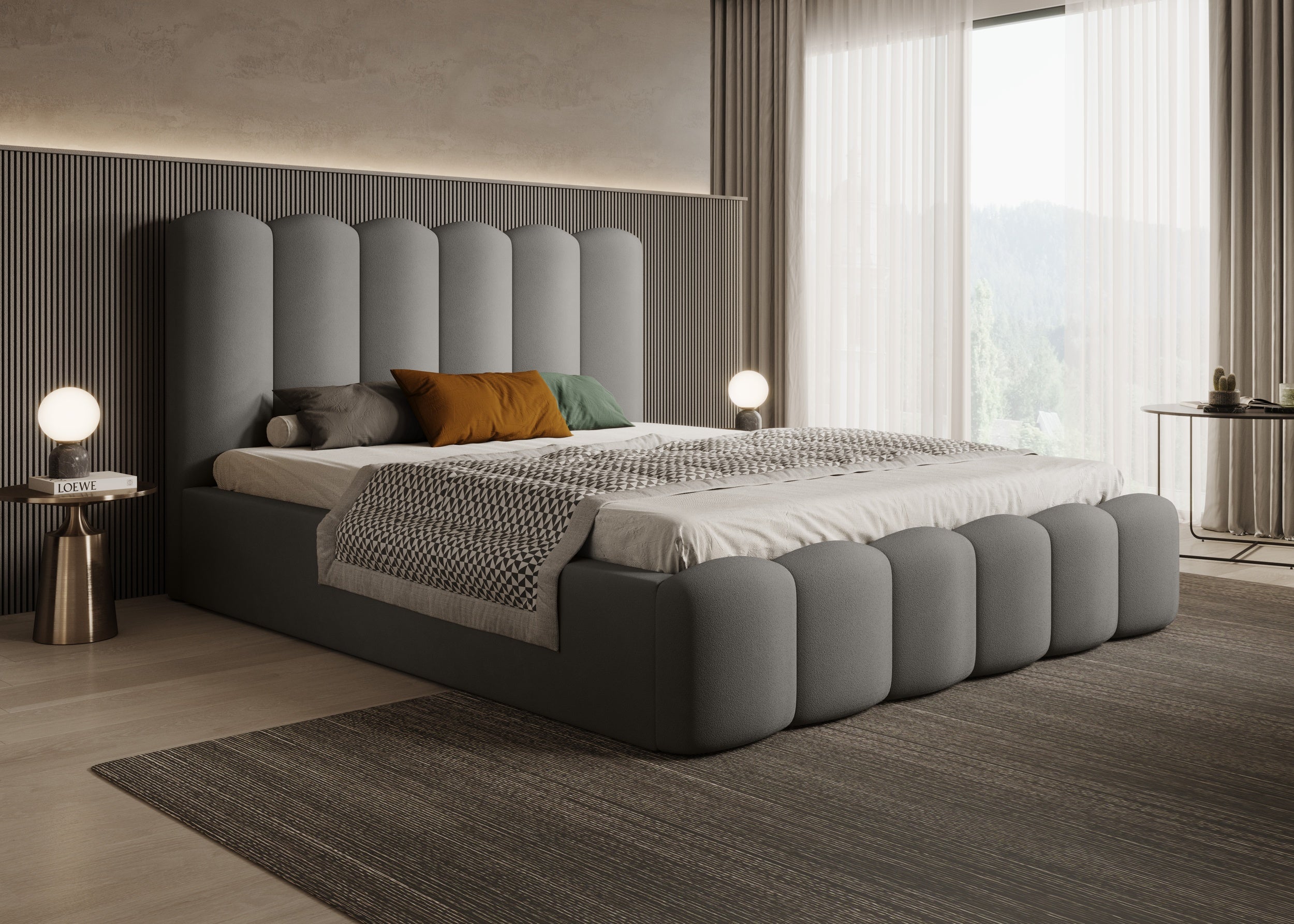 Romera Polsterbett mit Bettkasten und höhenverstellbarem Metallrahmen