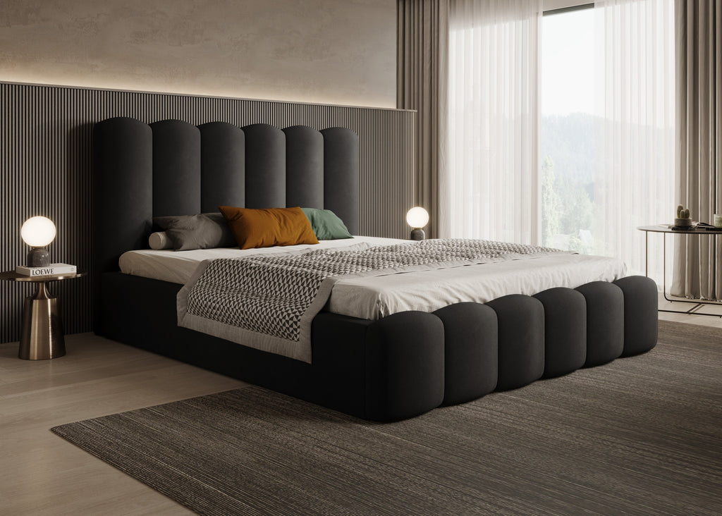 Romera Polsterbett mit Bettkasten und höhenverstellbarem Metallrahmen