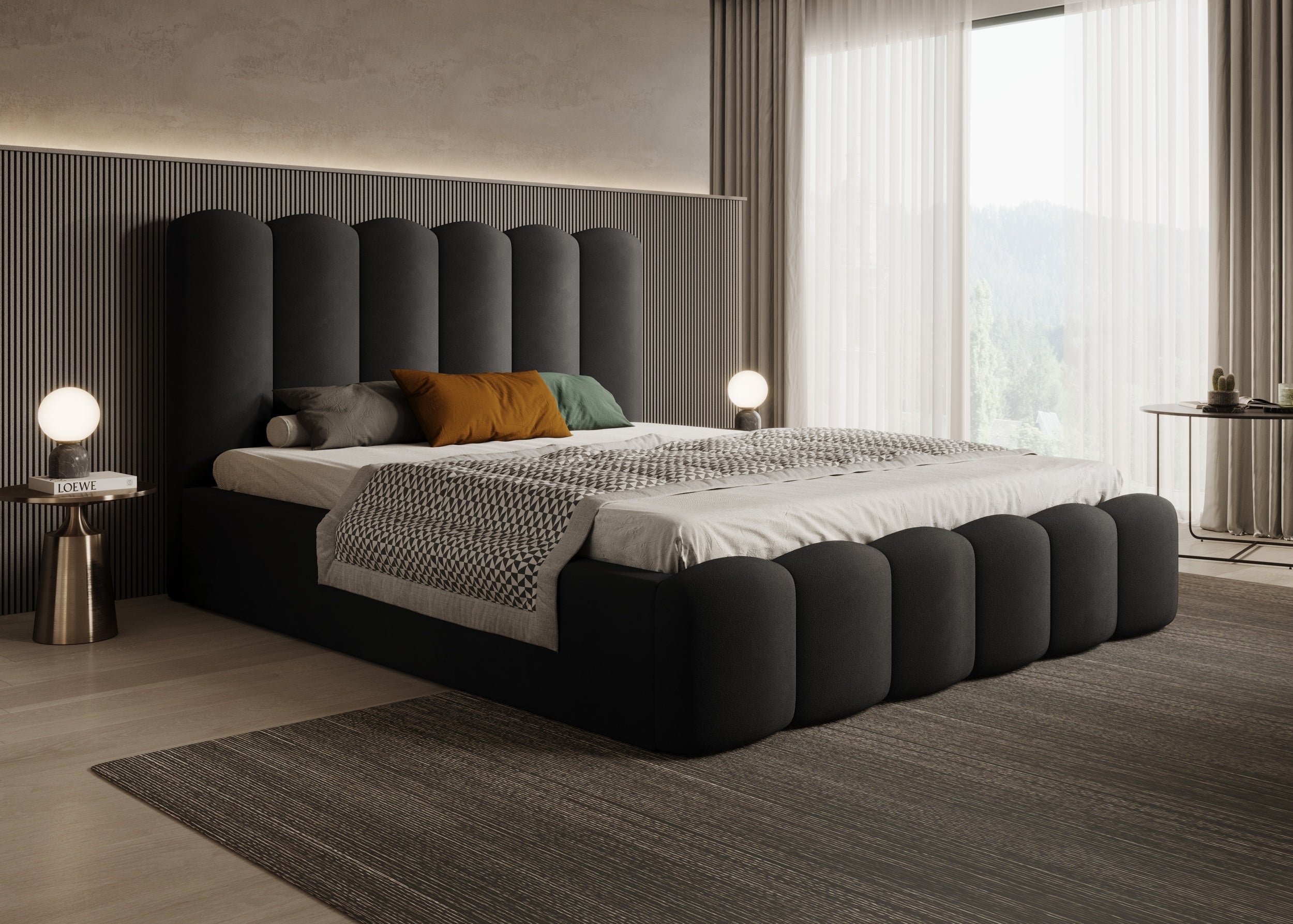 Romera Polsterbett mit Bettkasten und höhenverstellbarem Metallrahmen