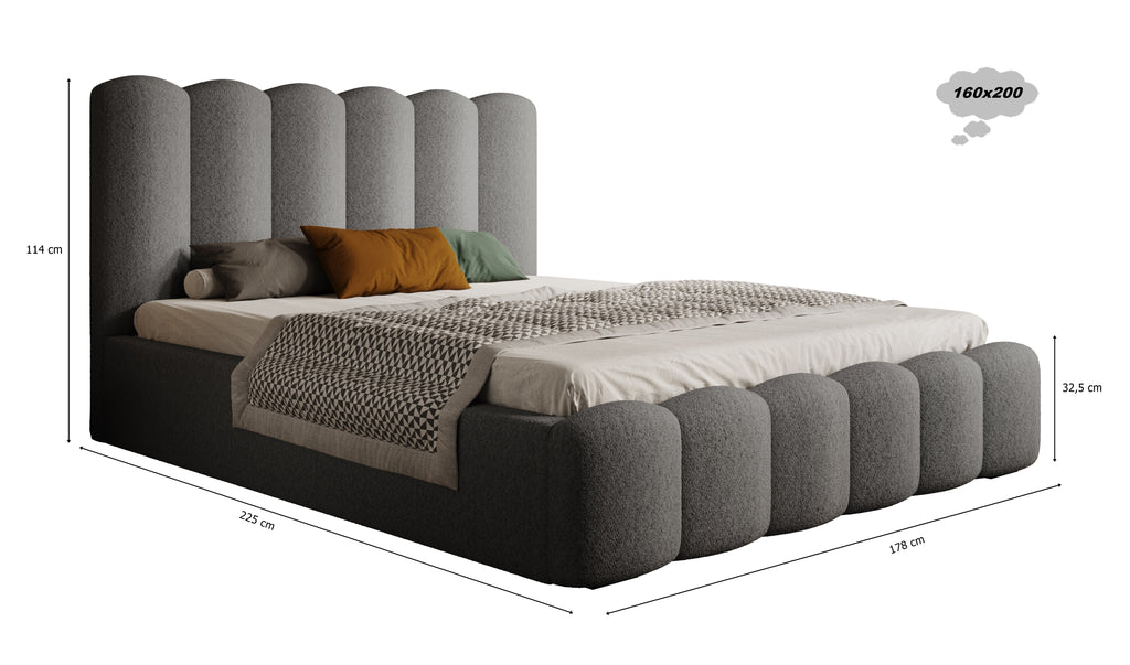 Romera Polsterbett mit Bettkasten und höhenverstellbarem Metallrahmen