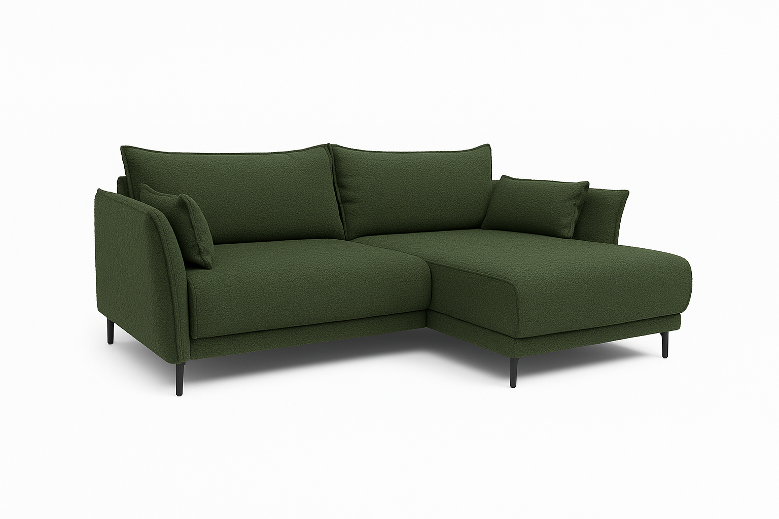 Naroznik Sereno L - pojemnik na pościel funkcja spania tkanina boucle