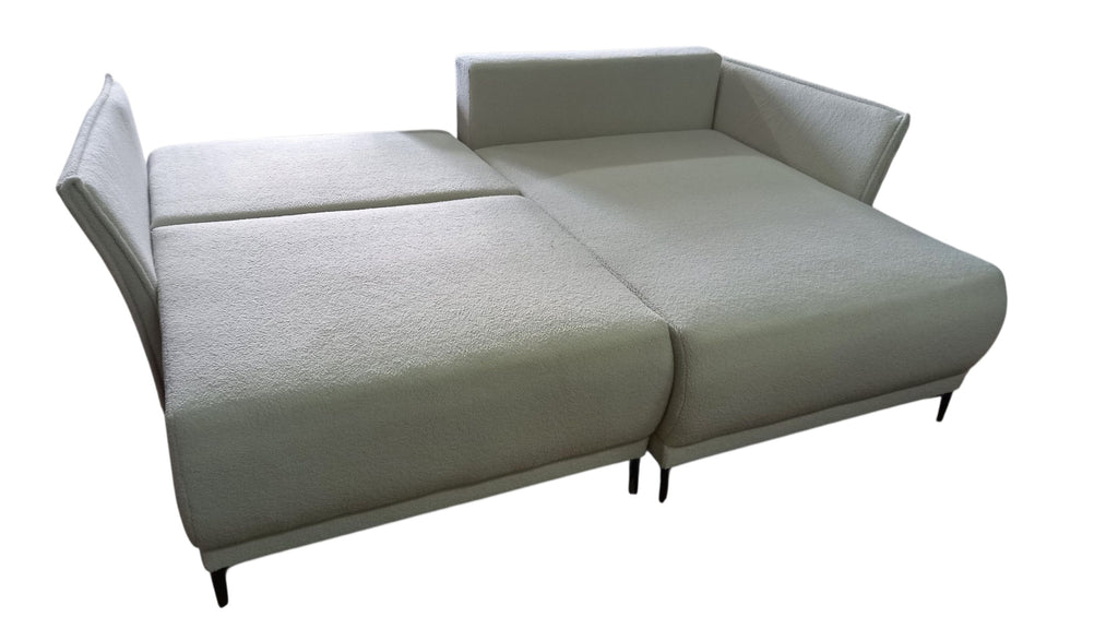 Naroznik Sereno L - pojemnik na pościel funkcja spania tkanina boucle