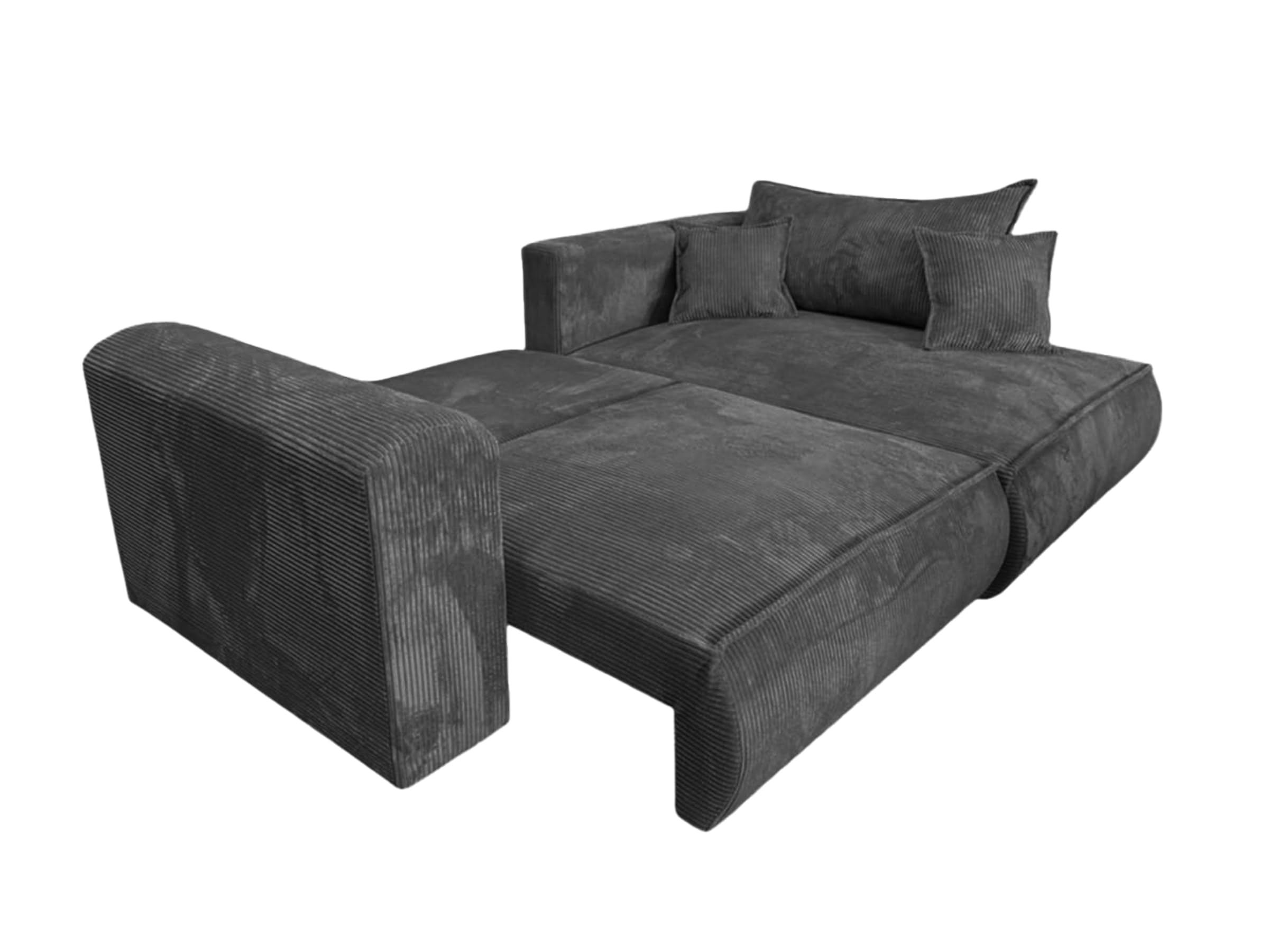 Silvano Ecksofa L-förmig mit Stauraum und Schlaffunktion, Cordstoff.