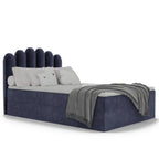 Seli Jugendbett mit Matratze und Bettkasten, Bezug aus Fantasy-Samt