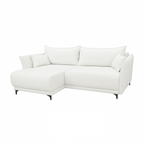 Naroznik Sereno L - pojemnik na pościel funkcja spania tkanina boucle