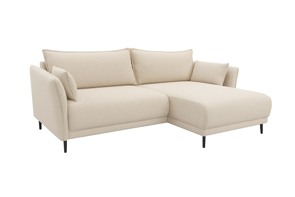 Naroznik Sereno L - pojemnik na pościel funkcja spania tkanina boucle