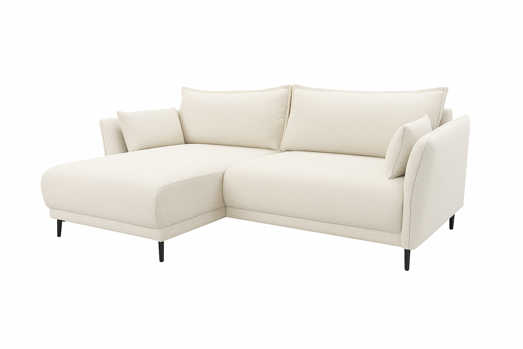 Naroznik Sereno L - pojemnik na pościel funkcja spania tkanina boucle