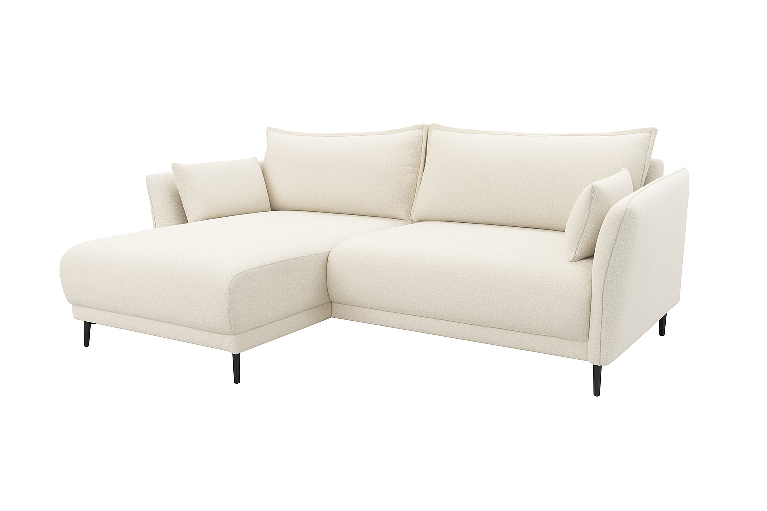 Naroznik Sereno L - pojemnik na pościel funkcja spania tkanina boucle