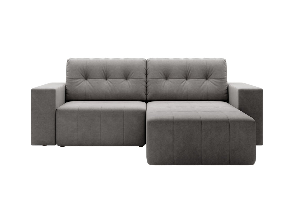 Softino L-förmiges Ecksofa – mit Schlaffunktion und Bettkasten, Stoffelement, Samt