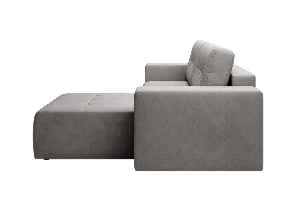 Softino L-förmiges Ecksofa – mit Schlaffunktion und Bettkasten, Stoffelement, Samt