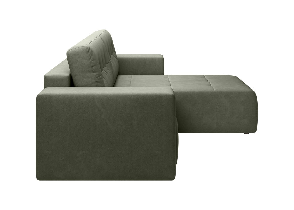 Softino L-förmiges Ecksofa – mit Schlaffunktion und Bettkasten, Stoffelement, Samt