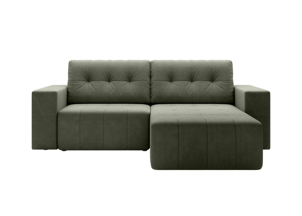 Softino L-förmiges Ecksofa – mit Schlaffunktion und Bettkasten, Stoffelement, Samt