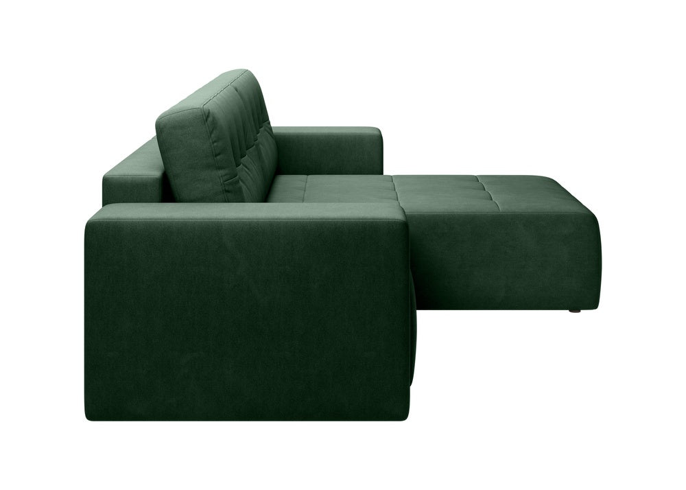 Softino L-förmiges Ecksofa – mit Schlaffunktion und Bettkasten, Stoffelement, Samt