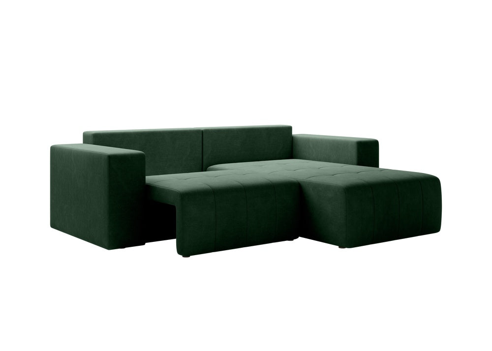 Softino L-förmiges Ecksofa – mit Schlaffunktion und Bettkasten, Stoffelement, Samt