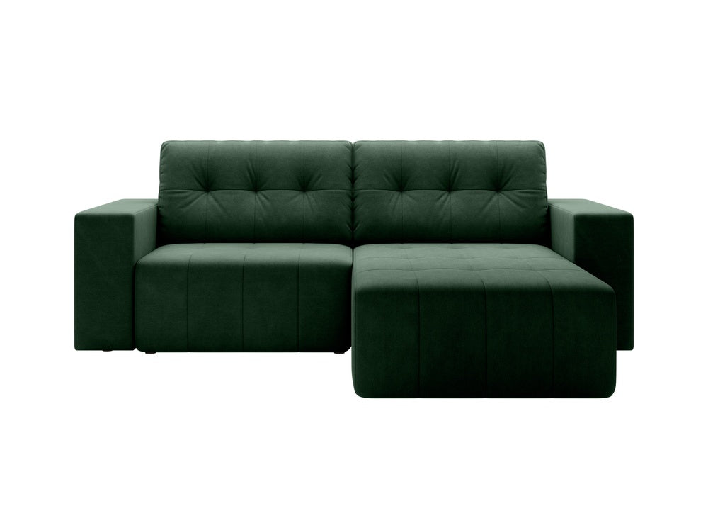 Softino L-förmiges Ecksofa – mit Schlaffunktion und Bettkasten, Stoffelement, Samt