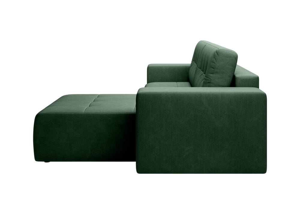 Softino L-förmiges Ecksofa – mit Schlaffunktion und Bettkasten, Stoffelement, Samt