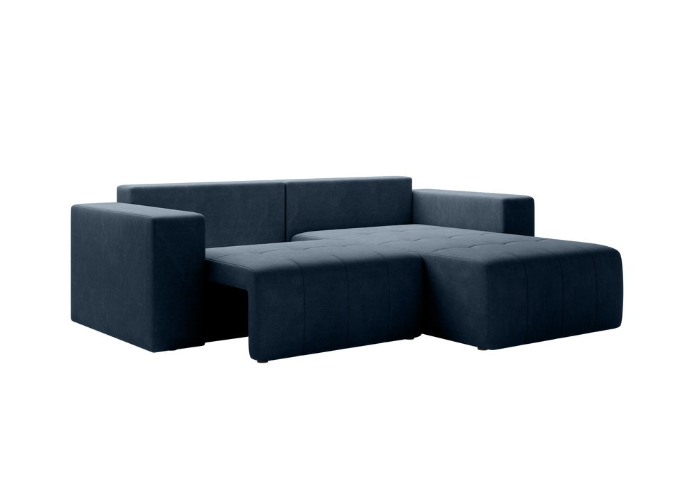 Softino L-förmiges Ecksofa – mit Schlaffunktion und Bettkasten, Stoffelement, Samt