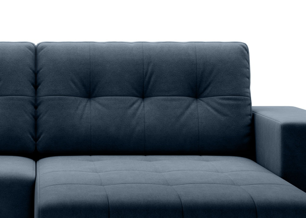 Softino L-förmiges Ecksofa – mit Schlaffunktion und Bettkasten, Stoffelement, Samt