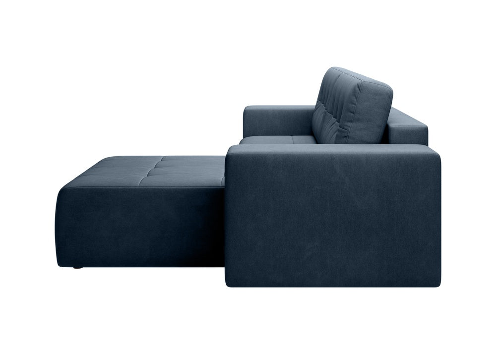 Softino L-förmiges Ecksofa – mit Schlaffunktion und Bettkasten, Stoffelement, Samt